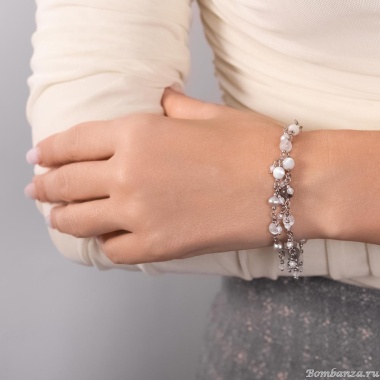 Браслет Lanzerotti, Gelido, агат, жемчуг, кошачий глаз, цирконий, LZ-25.02-013 серый Браслет Lanzerotti, Gelido, агат, жемчуг, кошачий глаз, цирконий, LZ-25.02-013 серый