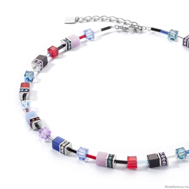 Колье Coeur de Lion, Red-blue-lilac, 2838/10-0330 Колье Coeur de Lion, Red-blue-lilac, 2838/10-0330