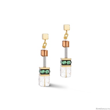 Серьги Coeur de Lion, Olive-Brown, 3018/21-0911