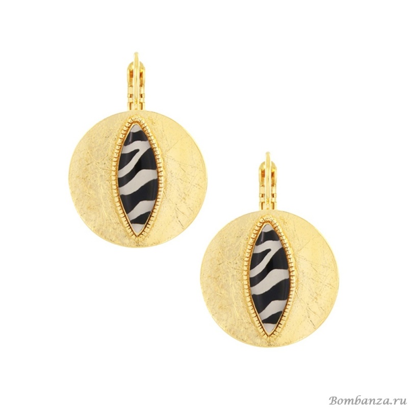 Серьги TARATATA, Zebra, с цветной смолой и узорами, TT-H25-04723-202 черный