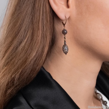 Серьги Lanzerotti, Caramello, агат, лунный камень, гематит, пирит, LZ-24.11-496 серый Серьги Lanzerotti, Caramello, агат, лунный камень, гематит, пирит, LZ-24.11-496 серый