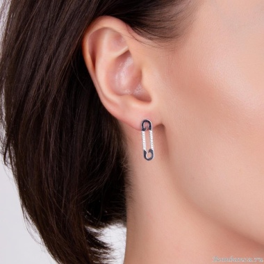 Серьги Moon Paris, Ikita, в форме булавки, с кристаллами, MIK-22.03-019 серебристый Серьги Moon Paris, Ikita, в форме булавки, с кристаллами, MIK-22.03-019 серебристый