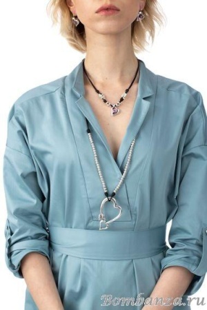 Колье Ciclon, Flechazo, металл с кожей, CN-EMO804  Колье Ciclon, Flechazo, металл с кожей, CN-EMO804