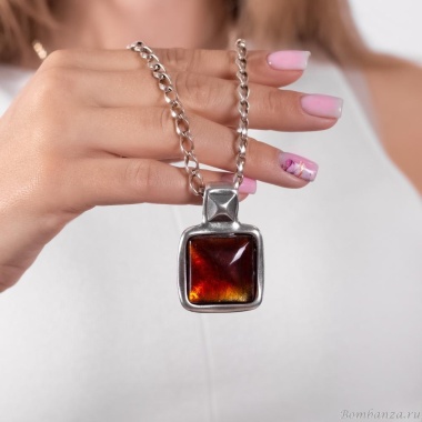 Колье Ciclon, Metal Kubik, с муранским стеклом, CN-243804 коричневый