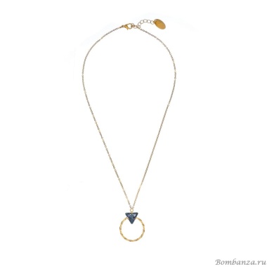 Колье Catherine Bijoux, The three sides of the triangle, с кристаллом, CB25.1-5307AG серый