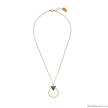 Колье Catherine Bijoux, The three sides of the triangle, с кристаллом, CB25.1-5307AG серый