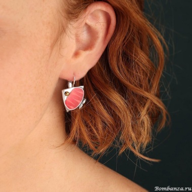 Серьги TARATATA, Sushi, с цветной смолой и стеклянными бусинами, TT-T25-06725-103 красный