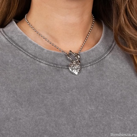 Колье Moon Paris, Ringo, с сердцем, MR-24.06-028 серебристый