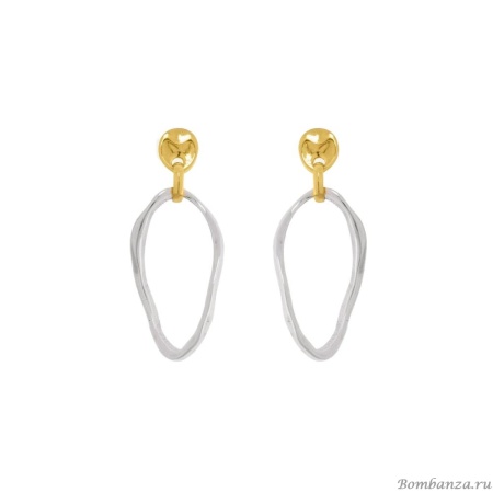 Серьги VIDDA, Shadow, с овальным звеном неправильной формы, VD25.2-02097 серебристый