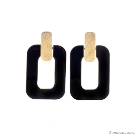 Серьги Francesca Bianchi, с эмалью, FB25.2-156D черный