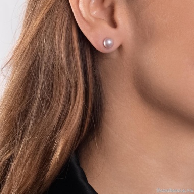 Пуссеты Moon Paris, с жемчугом, Mo-Y24.11-074 серый