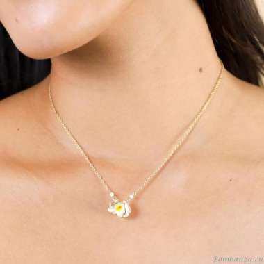 Колье Franck Herval, Betty, цветок, цветная эмаль, агат, FH25.2-15-64400 желтый