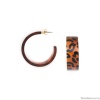 Серьги Nature Bijoux, Jaguar, полукольца из рога, с принтом, NB25.2-12-90446 коричневый