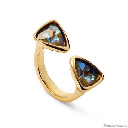 Кольцо UNOde50 Ser Camaleonica с кристаллами-хамелеонами, с золотом ANI0834MCLORO18