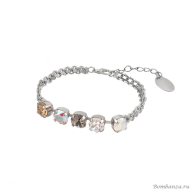 Браслет Catherine Bijoux, More is more for crystals, с кристаллами, CB25.1-5323ES серый