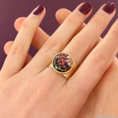 Кольцо TARATATA, Frida, разъемное, с цветной смолой и узорами, TT-H25-06420-20M золотистый