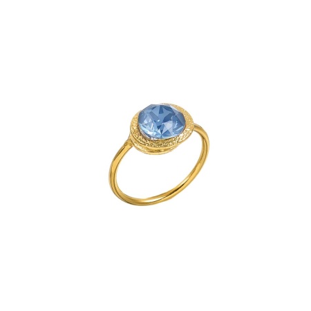 Кольцо Catherine Bijoux, Half moon, разъемное, с кристаллом, CB25.1-5355DG голубой