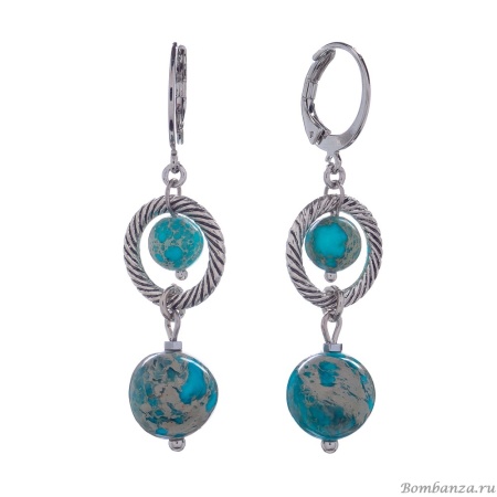 Серьги Lanzerotti, Atlantide, с яшмой, LZ-23.03-087 бирюзовый