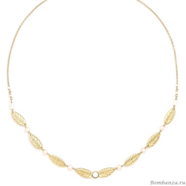 Колье Franck Herval, Merry, с кристаллом Swarovski и жемчугом, FH24.2-15-64131 золотистый