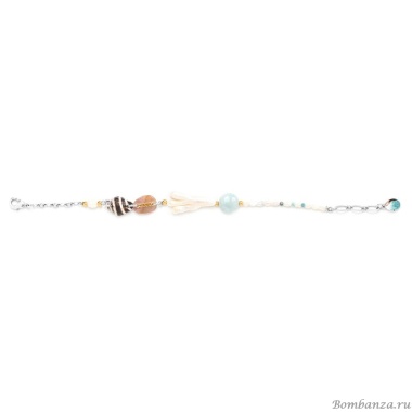 Браслет Nature Bijoux, Barbade, жемчуг,перламутр,аквамарин,ракушка,агат, NB22.1-13-34250 белый