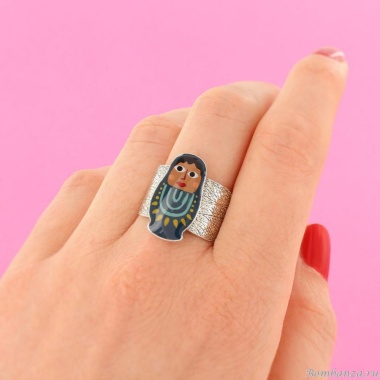 Кольцо TARATATA, Nanas, разъемное, с цветной смолой, TT-W24-03410-10M серебристый