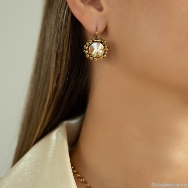 Серьги Celeste G, с кристаллом Swarovski, CS25.1-2082 янтарный