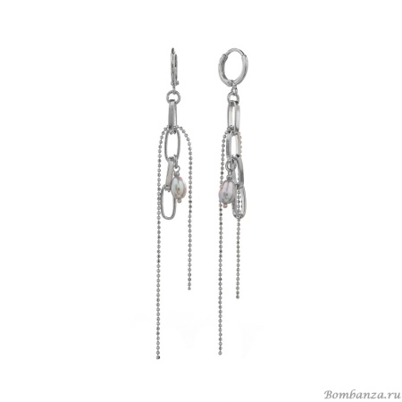 Серьги Lanzerotti, Gelido, с жемчугом и цепями, LZ-25.02-055 серебристый