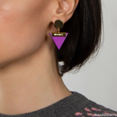 Серьги Nuance, асимметрия, с подвесками-треугольниками, NFN-24.01-006 фиолетовый