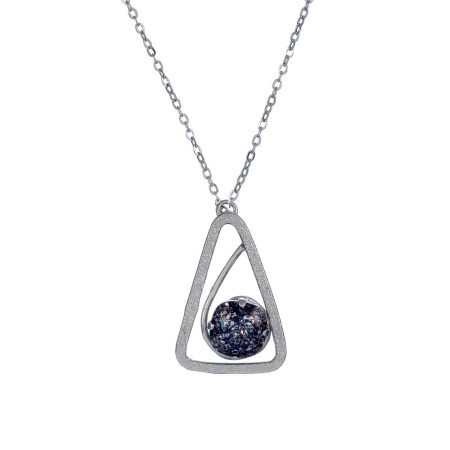 Колье Catherine Bijoux, Half moon, с кристаллом, CB25.1-5352AS серебристый