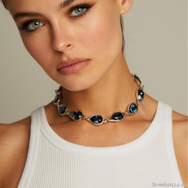 Колье VIDDA, Drop, с кристаллами Swarovski, VD23.2-01752 синий