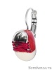 Серьги Taratata, Cannibalos, серебристые, с красной эмалью и текстилем, TT-T20-50707-103