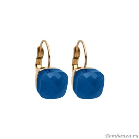 Серьги Qudo, Firenze, 304127 BL/G, золотистый синий, золотистый синий