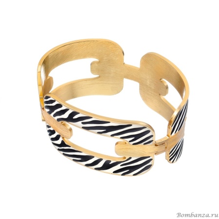 Браслет Francesca Bianchi, кафф, с эмалью, FB25.2-48A золотистый, 7см