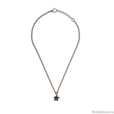 Колье Alcozer&J, цветок с сапфиром, AL2502-C28AI24 золотистый