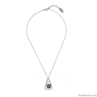 Колье Catherine Bijoux, Half moon, с кристаллом, CB25.1-5352AS серебристый