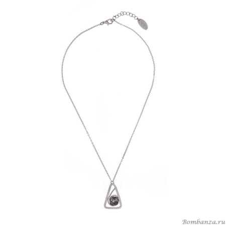 Колье Catherine Bijoux, Half moon, с кристаллом, CB25.1-5352AS серебристый