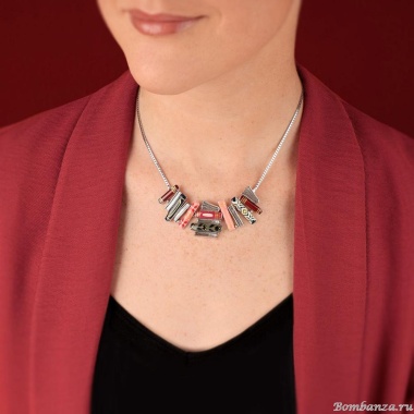 Колье TARATATA, Romans, с цветной смолой и золотой краской, TT-H25-01102-10M серебристый Колье TARATATA, Romans, с цветной смолой и золотой краской, TT-H25-01102-10M серебристый