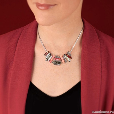 Колье TARATATA, Romans, с цветной смолой и золотой краской, TT-H25-01102-10M серебристый Колье TARATATA, Romans, с цветной смолой и золотой краской, TT-H25-01102-10M серебристый