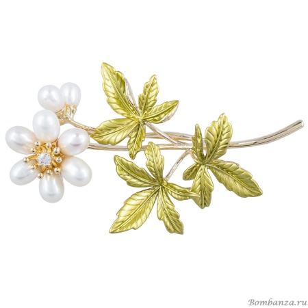 Брошь Букет Natural pearl, XR12097A3 G