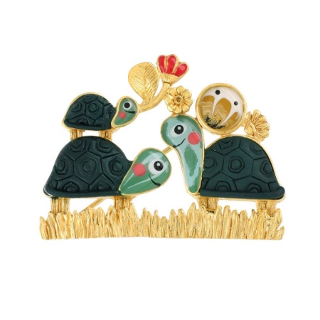 Брошь TARATATA, Carapate, цветная смола, декоративные элементы, TT-T22-01202-20M золотистый