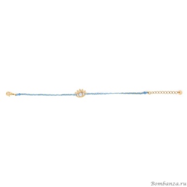 Браслет Franck Herval, Angelica, c кр.Swarovski и перламутром, текстиль, FH25.2-13-72994 голубой