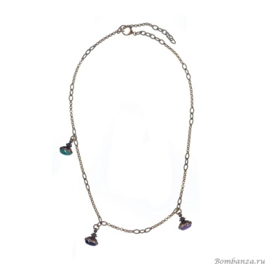 Колье Alcozer&J, хризопраз, оникс, аметист, AL-C5516C золотистый