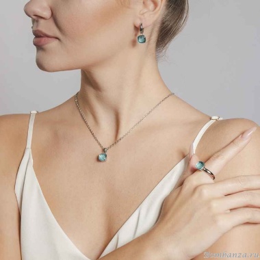 Кольцо Qudo, Firenze blue apatite 16.5 мм 610133 BL/S Кольцо Qudo, Firenze blue apatite 16.5 мм 610133 BL/S