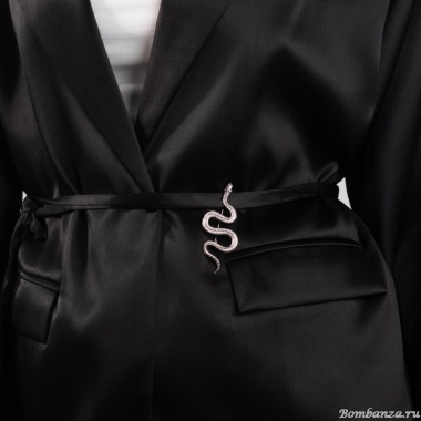 Брошь Moon Paris, змея с кристаллами, Mo-Y24.11-079 серебристый Брошь Moon Paris, змея с кристаллами, Mo-Y24.11-079 серебристый