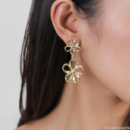 Серьги ORI TAO, Moorea, с цветами, OT25.1-12-32154 золотистый