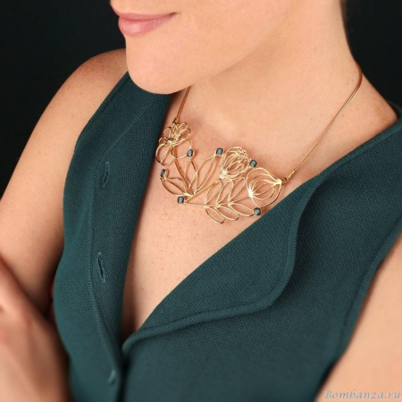 Колье TARATATA, Esquisse, с прозрачной смолой и слюдяным порошком, TT-H25-02104-204 золотистый Колье TARATATA, Esquisse, с прозрачной смолой и слюдяным порошком, TT-H25-02104-204 золотистый