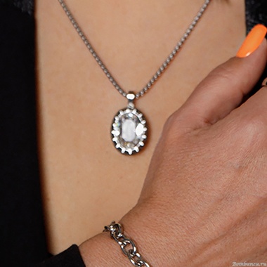 Колье Qudo, TIVOLA UNICA big (S/P) Crystal 3cm, 420500 Колье Qudo, TIVOLA UNICA big (S/P) Crystal 3cm, 420500