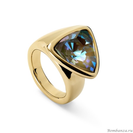 Кольцо UNOde50 Ser Camaleonica с кристаллом-хамелеоном, с золотом ANI0833MCLORO15