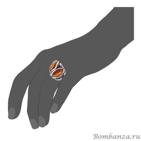 Кольцо Ciclon, Bipolar, со вставками из муранского стекла, CN-182502 (19, коралловый)