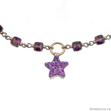 Колье Lanzerotti, Sfarfallio, кристаллы, друза титана, звезда, LZ-24.01-107 золотистый